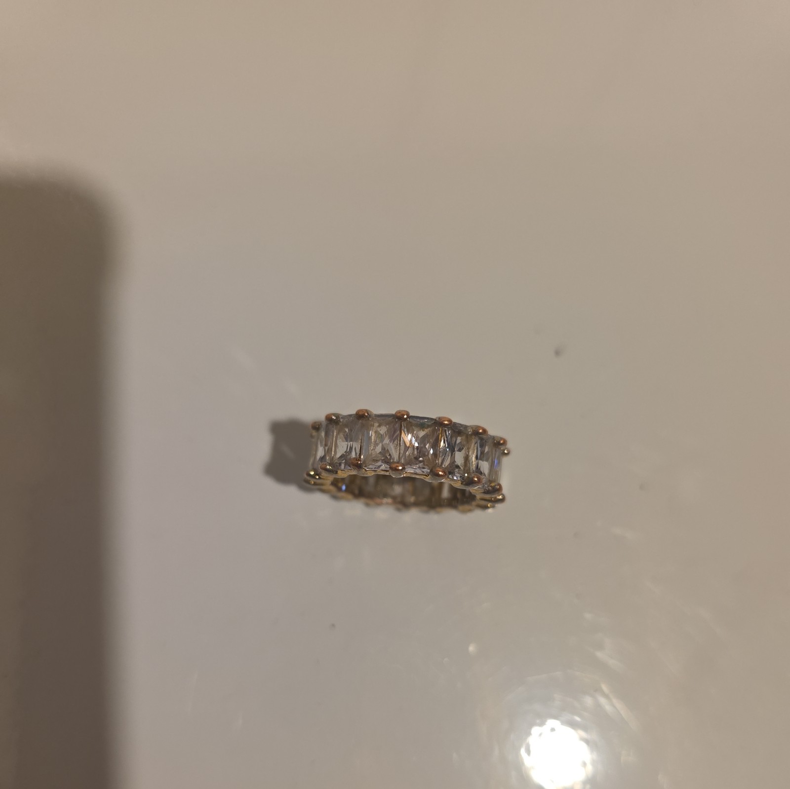 Vtg Sz 5 Ring LGA Laura G Adams Eternity Band 925 Sterling Silver CZ Jewelry