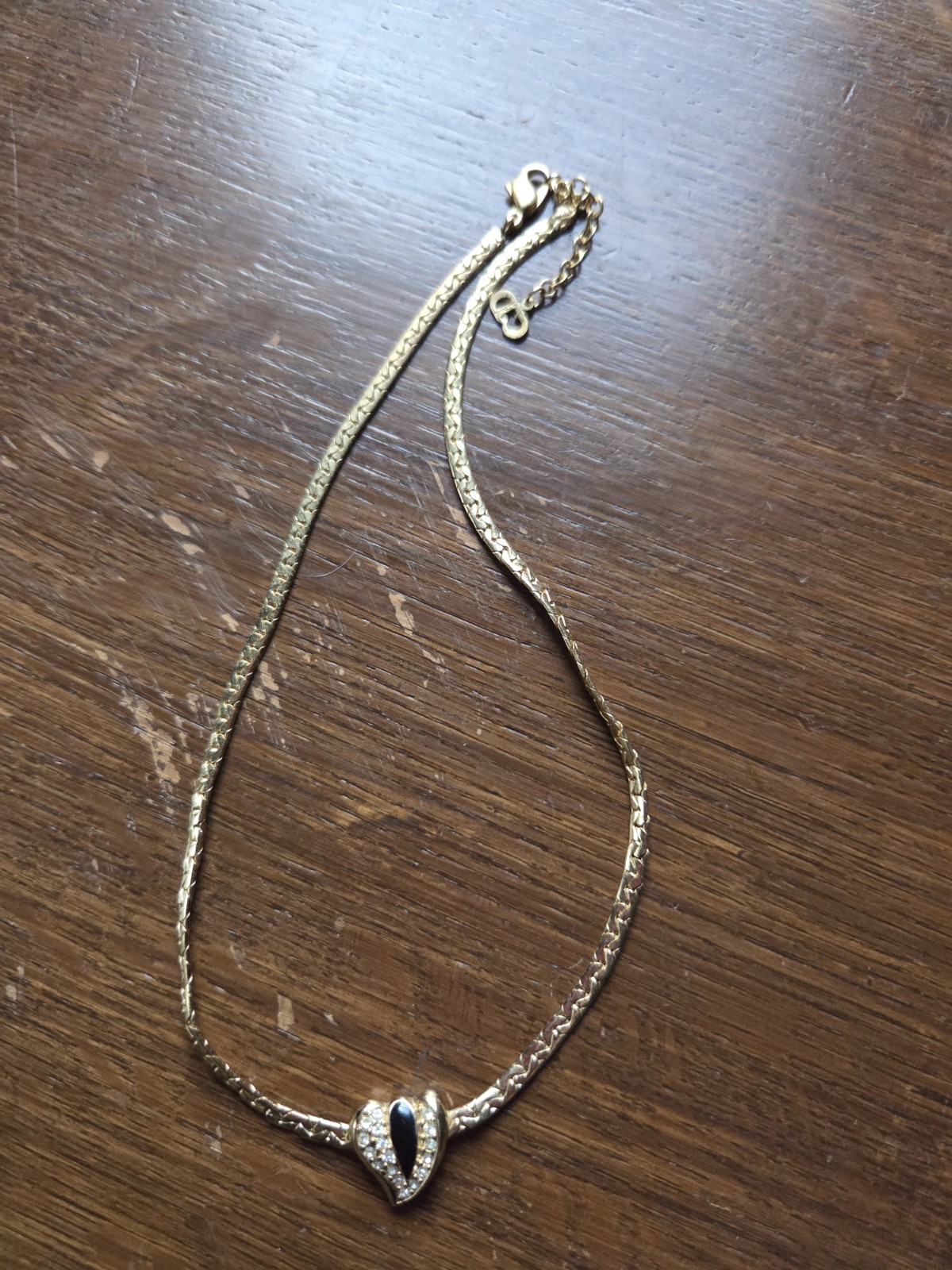 Christian Dior Vintage Heart Necklace Gold-tone, 1980s-era