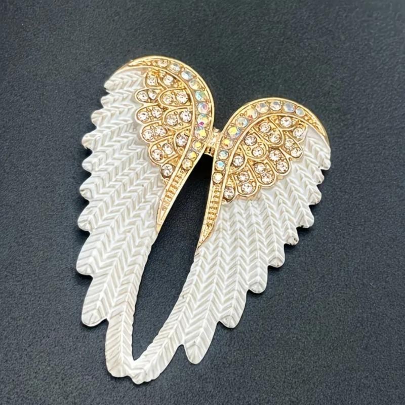 New Collection White Angel Wings Brooch Size 5.1 cm