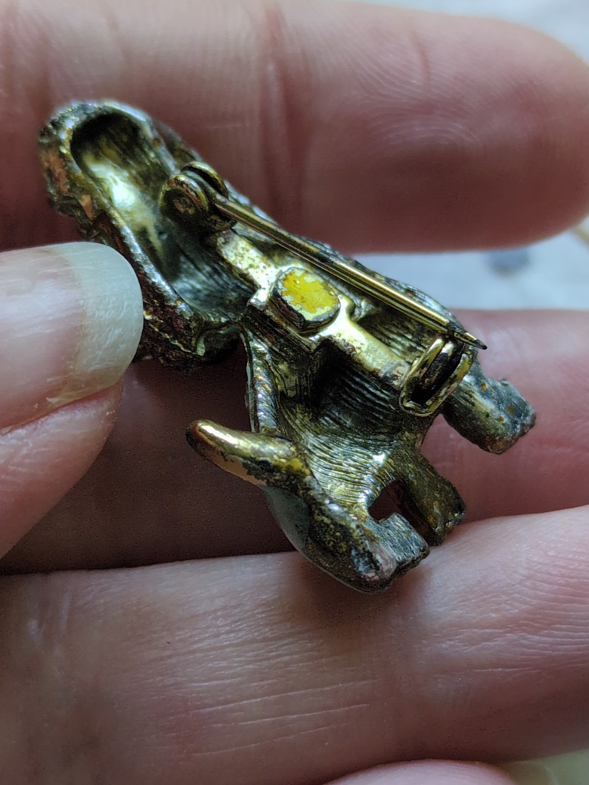 Vintage Dog Brooch Pin Lot Of 2, Enameled, Rhinestone