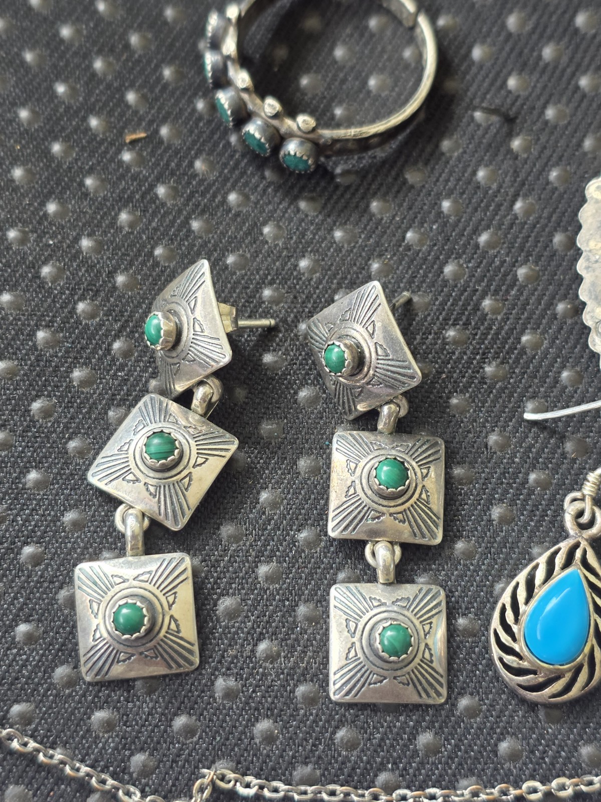 Vintage Sterling Silver Native American Style Jewelry Lot 4 Scrap Or Wear D3