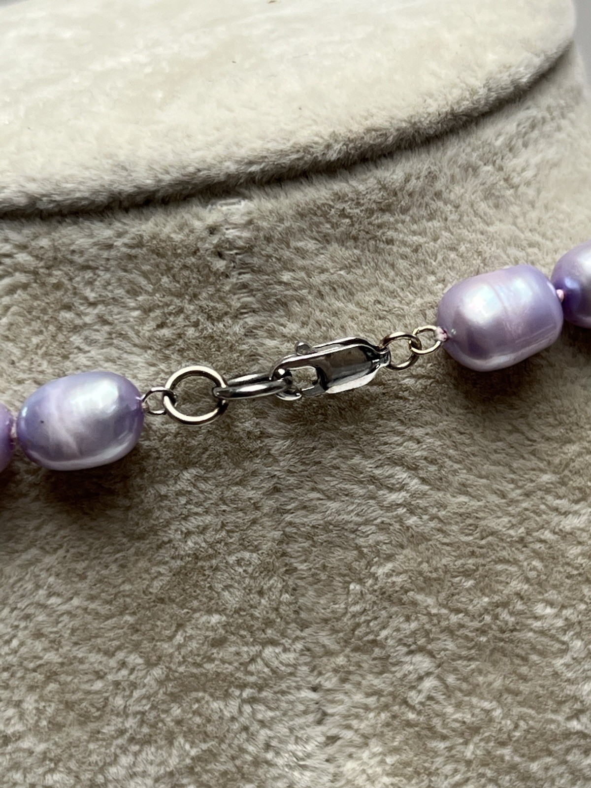 Vintage Lavender Fresh Water Pearl Necklace 17”
