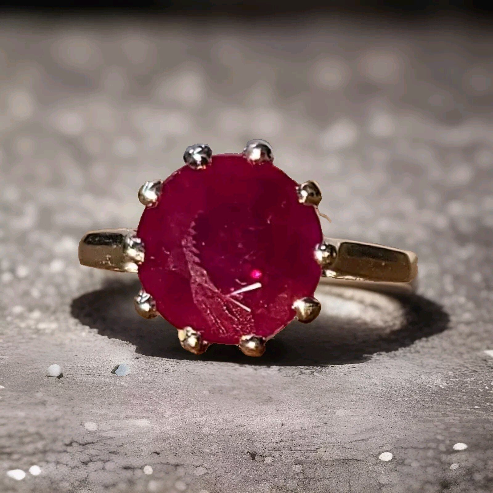 Vintage Platinum Engagement Ring 4.31ct. Natural Burma Round ruby GIA CERT