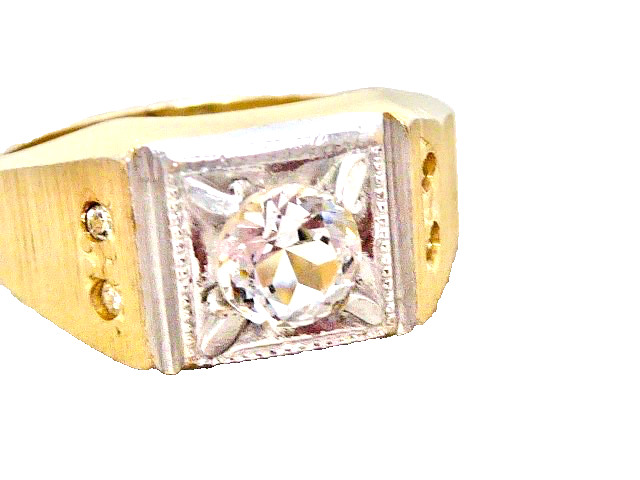 RARE 14k K YELLOW GOLD FILLED NEW OLD STOCK 70’S SIZE 12.75 SOLITAIRE RING