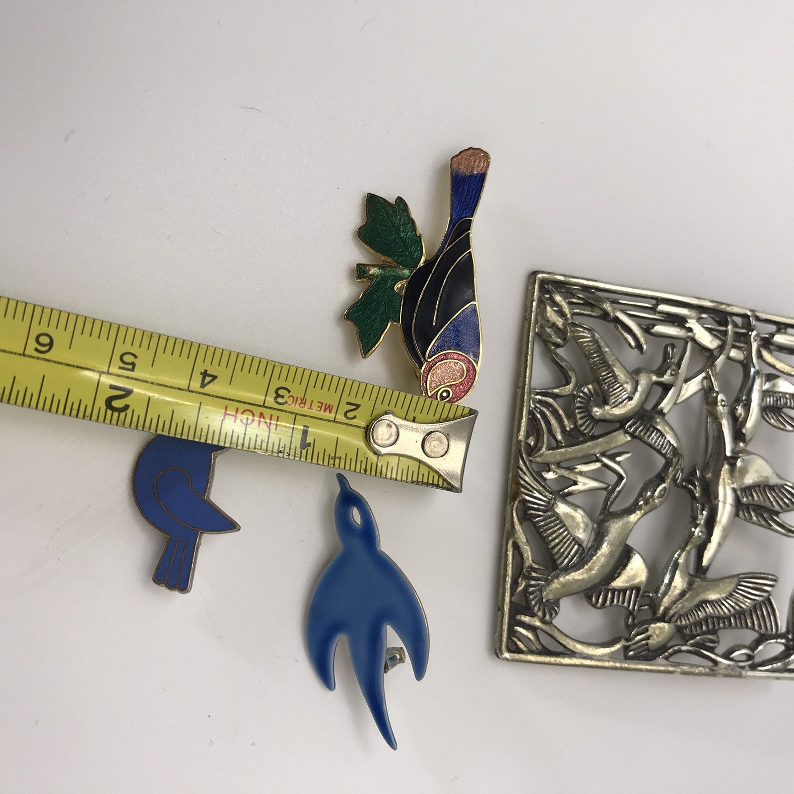 Vintage Brooch Lot Bird Pins Animals Duck Geese Bluebird Robin Naturecore