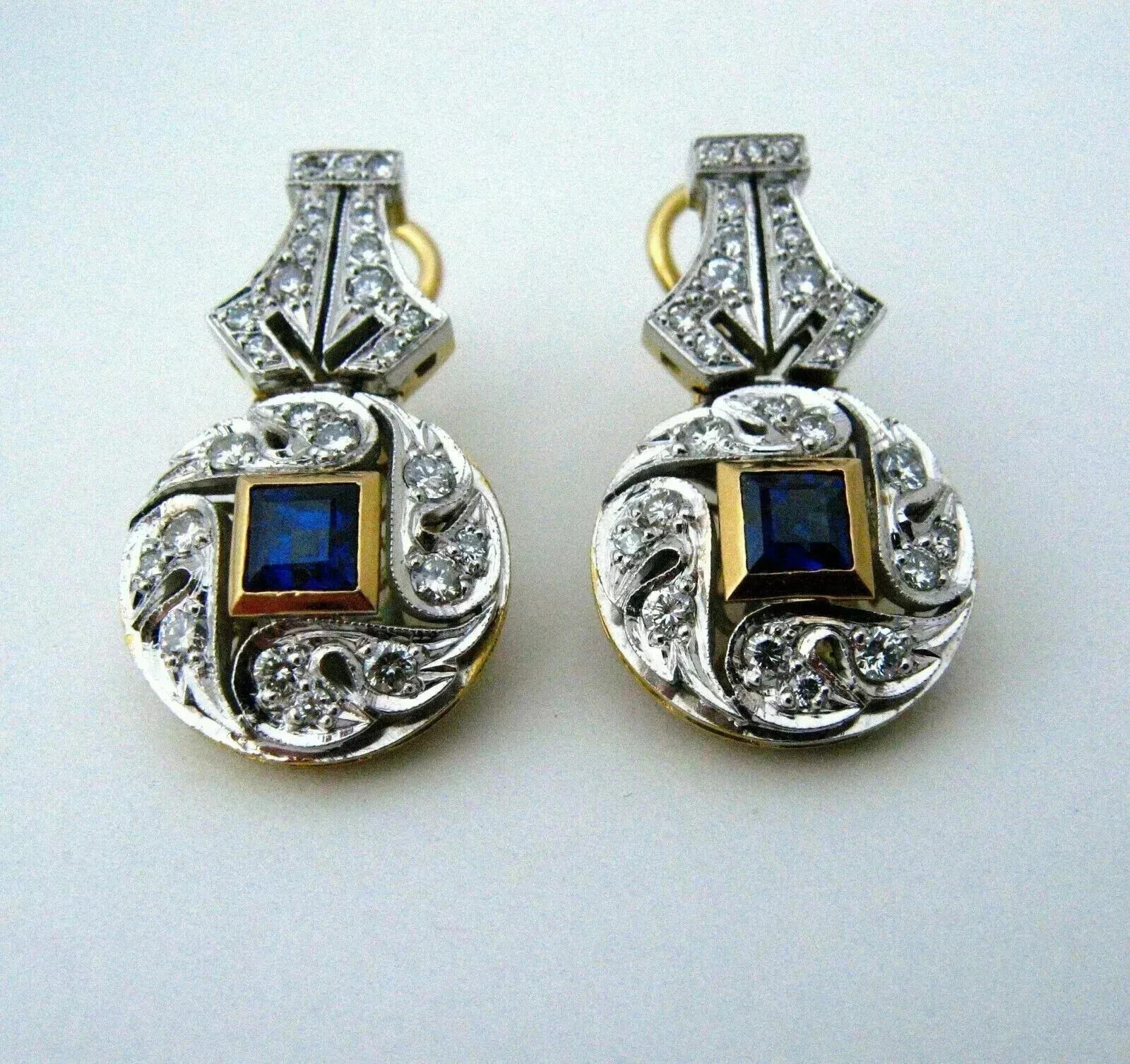 2.65Ct Art Deco Style Lab Created Diamond Anniversary 14K Gold Finish Earrings