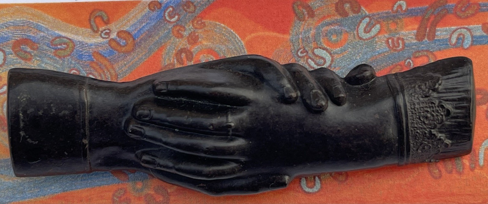 19th C French Mourning Brooch Clasped Hands