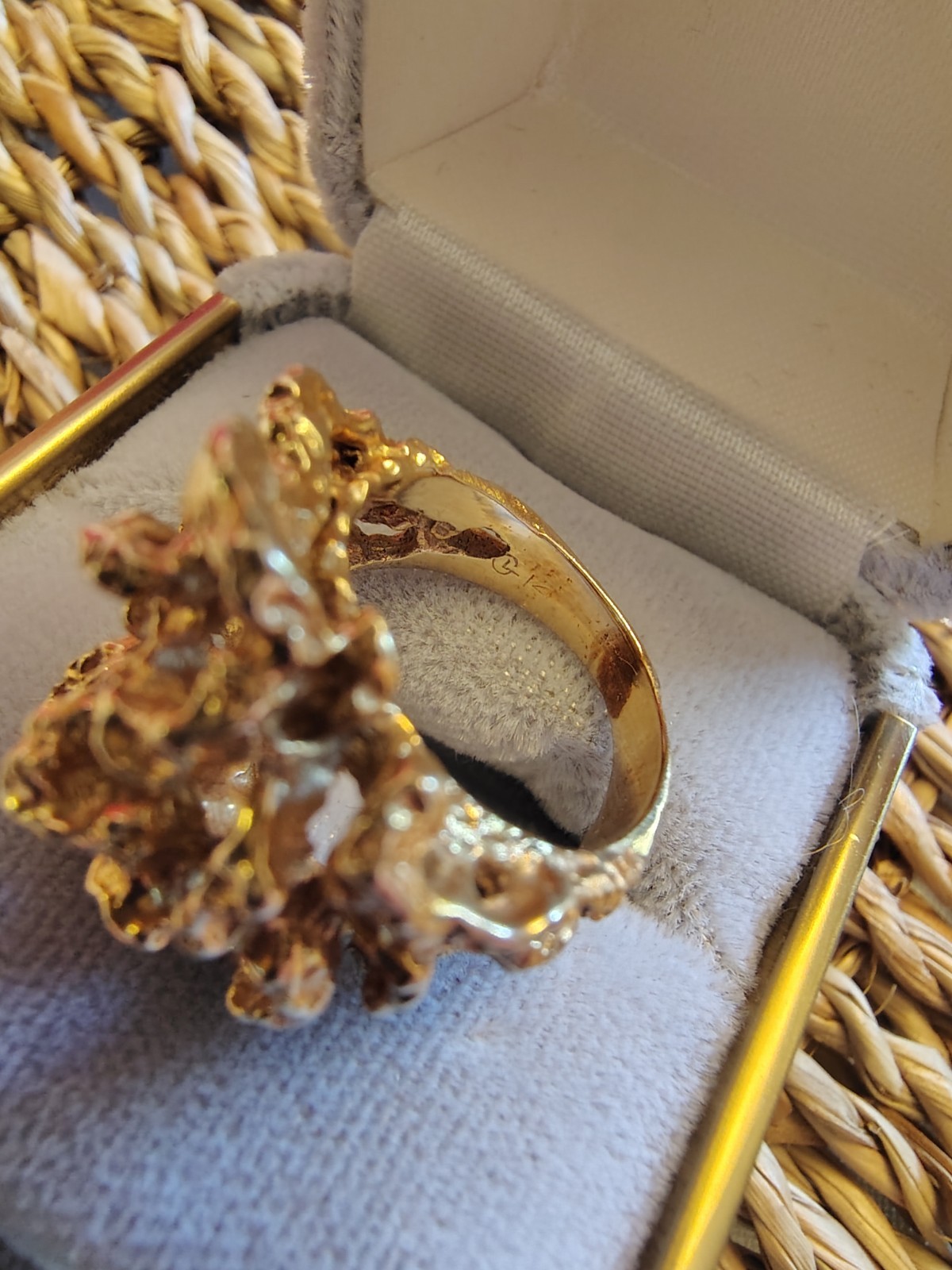 Gold Modernist Brutalist Nugget Coral Cast Ring Mid Century Vintage Sub 14k 9 Gr