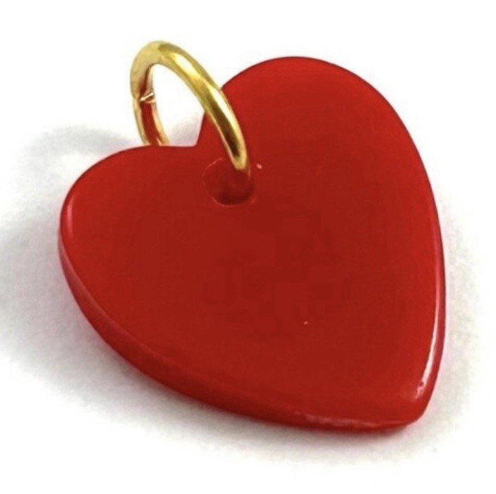 Vintage Heart Charm Tiny Necklace Pendant Vintage Jewelry Dainty Red Heart