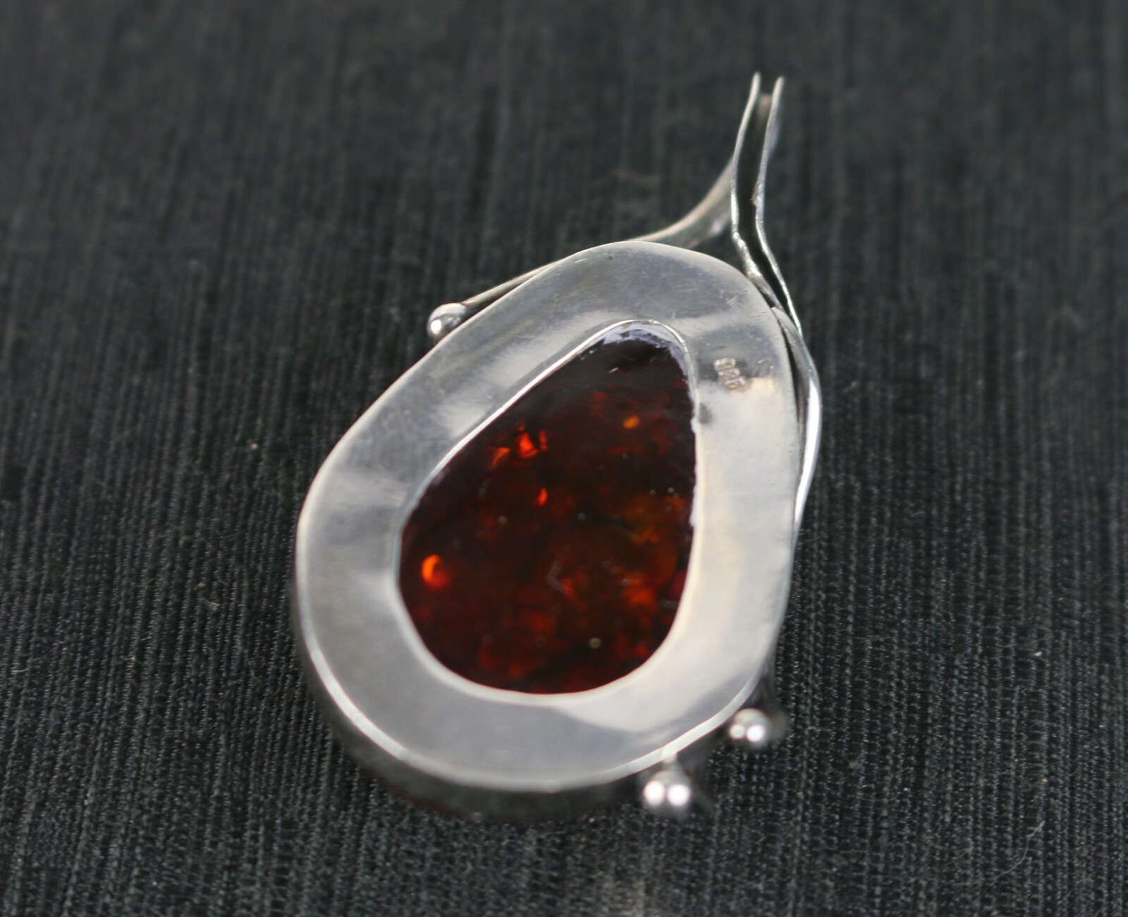 Lovely Vintage Baltic Amber & Sterling Silver 925 Pendant