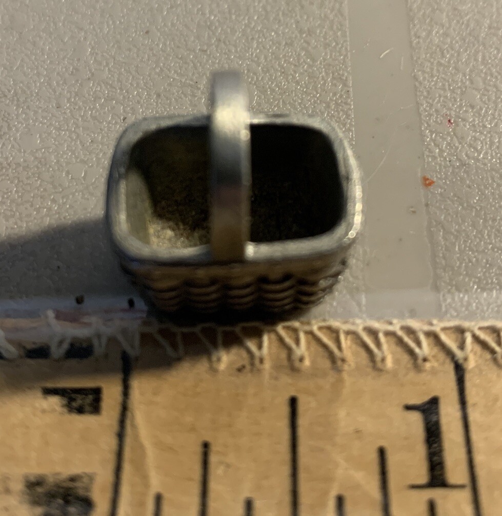 Longaberger Mini Basket Pewter Charm Or Pendant Miniature Decor Trinket