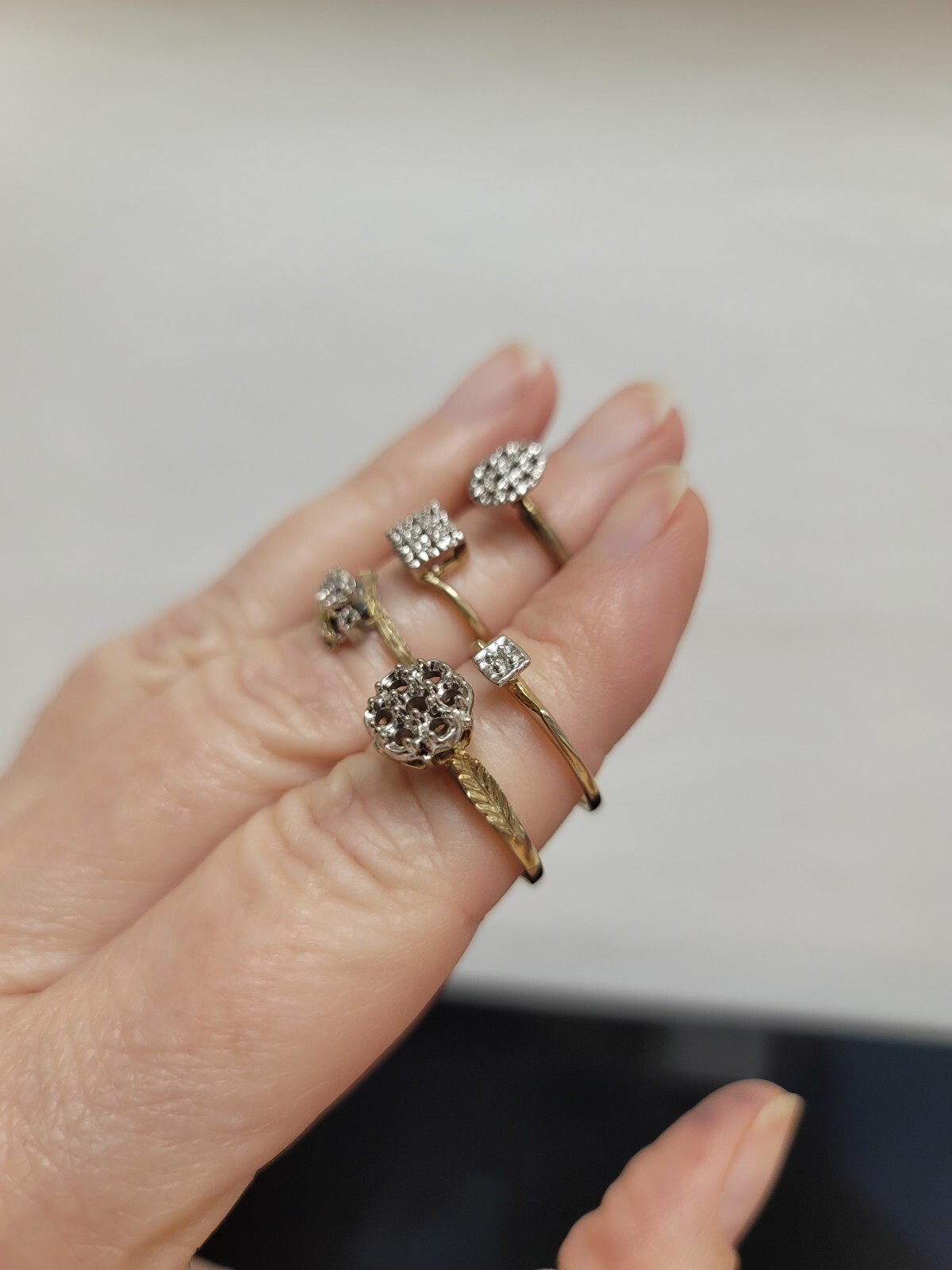 5 Vintage Brass Wedding Rings Salesman Samples No Stones Size 5.5 To 6.5
