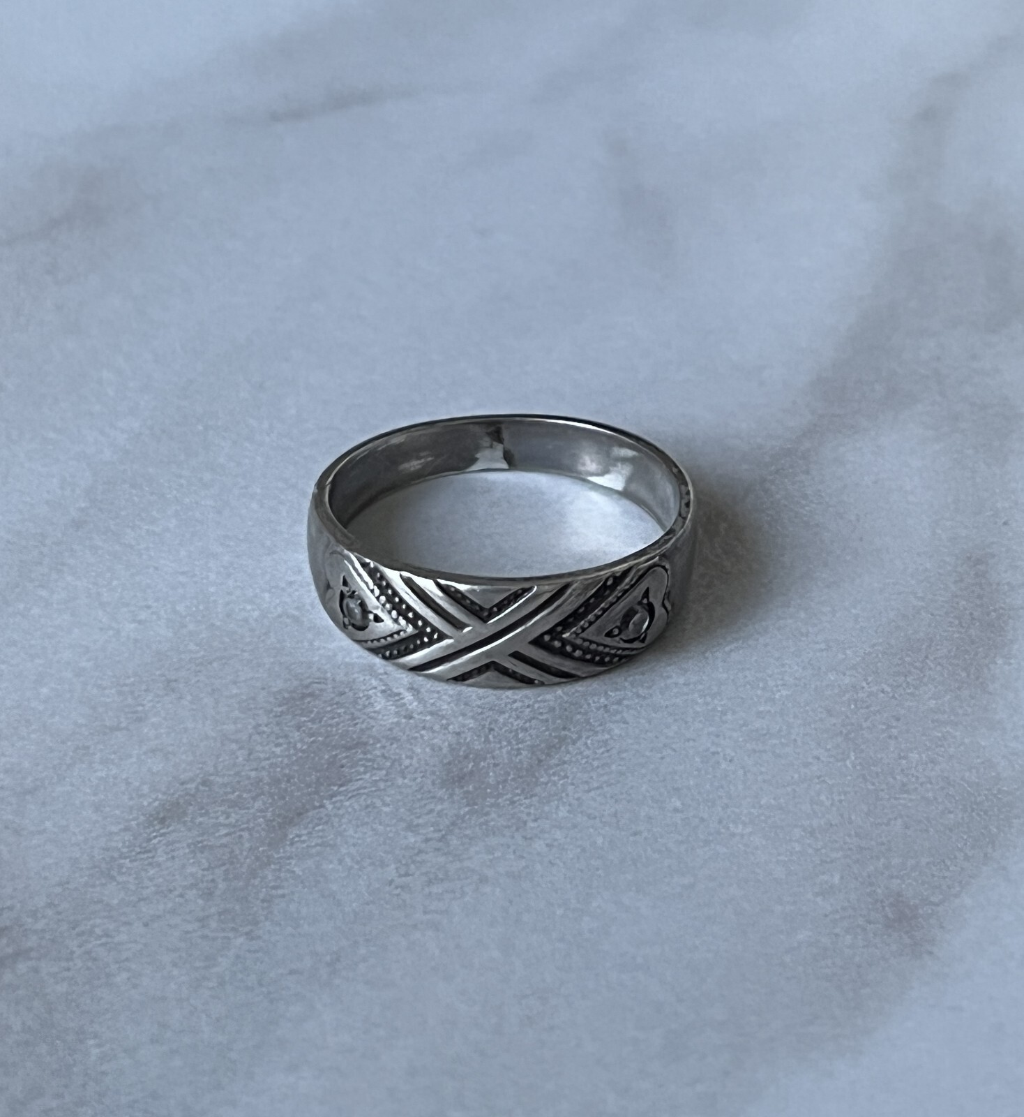 Handmade Silver 925 Ring Women USSR Vintage Classic Size 6 / 16.5