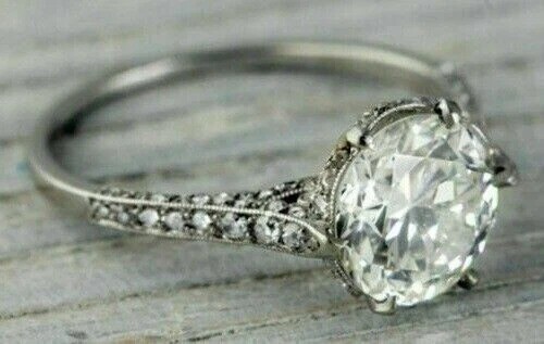 2.00Ct Round Cut Lab Created Diamond 925 Silver Engagement Bridal Ring