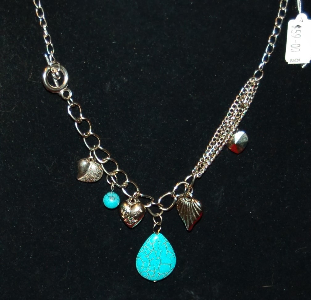 VINTAGE JEWELRY Necklace Stainless Steel Chain Love Hearts
