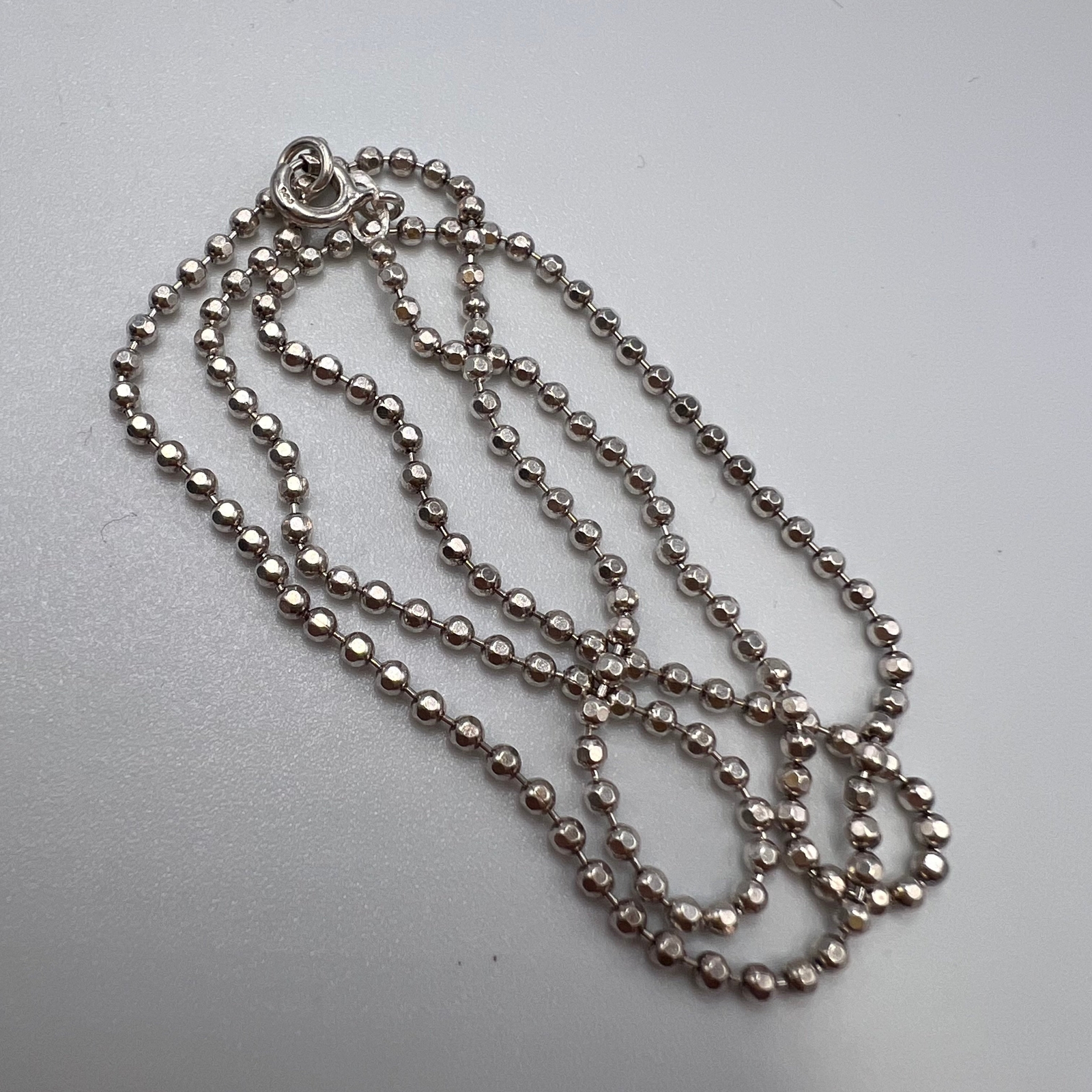 Vintage 925 Sterling Silver 15.7″ Ball Chain Necklace 3.56g Adult Unisex Gift