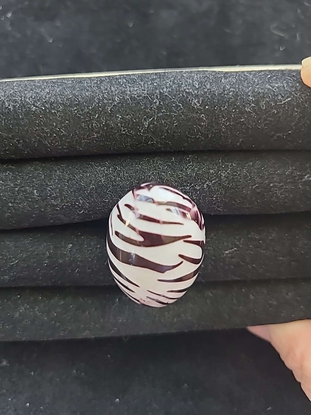 Zebra Print Acrylic Ring Chunky Dome Cocktail Statement Resin Plastic Size 7