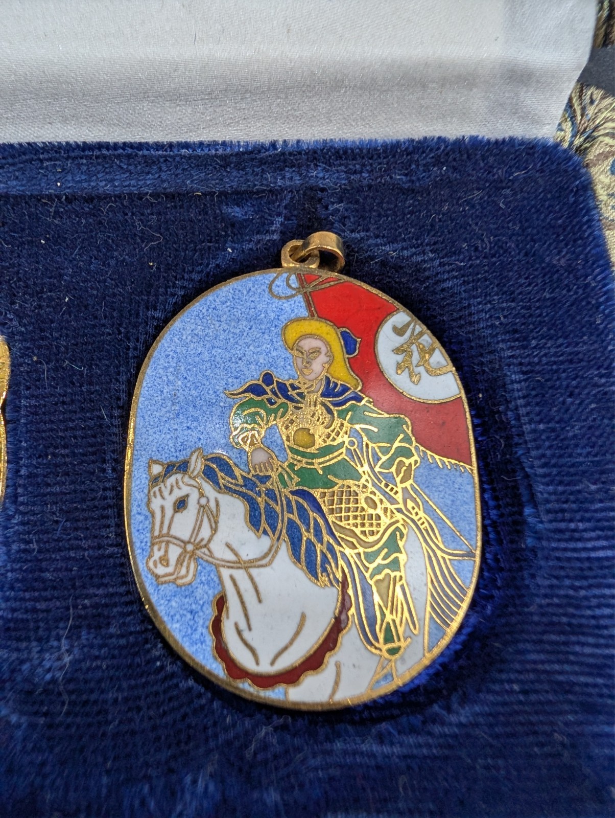 Vintage Cloisonne Pendants From Peking Jewelry With Original Box