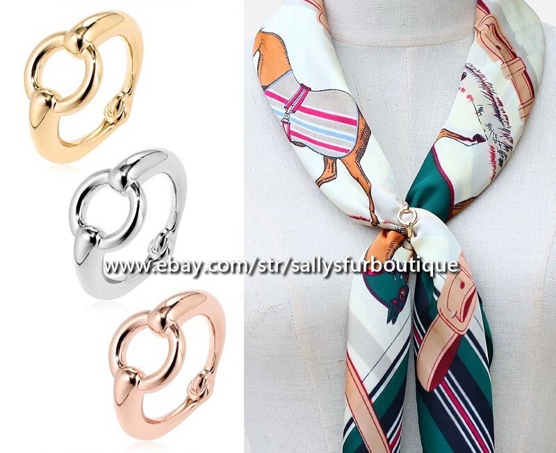 Sally’s Quality 100% Copper Scarf Ring Circle Buckles Brooch For Silk Scarves