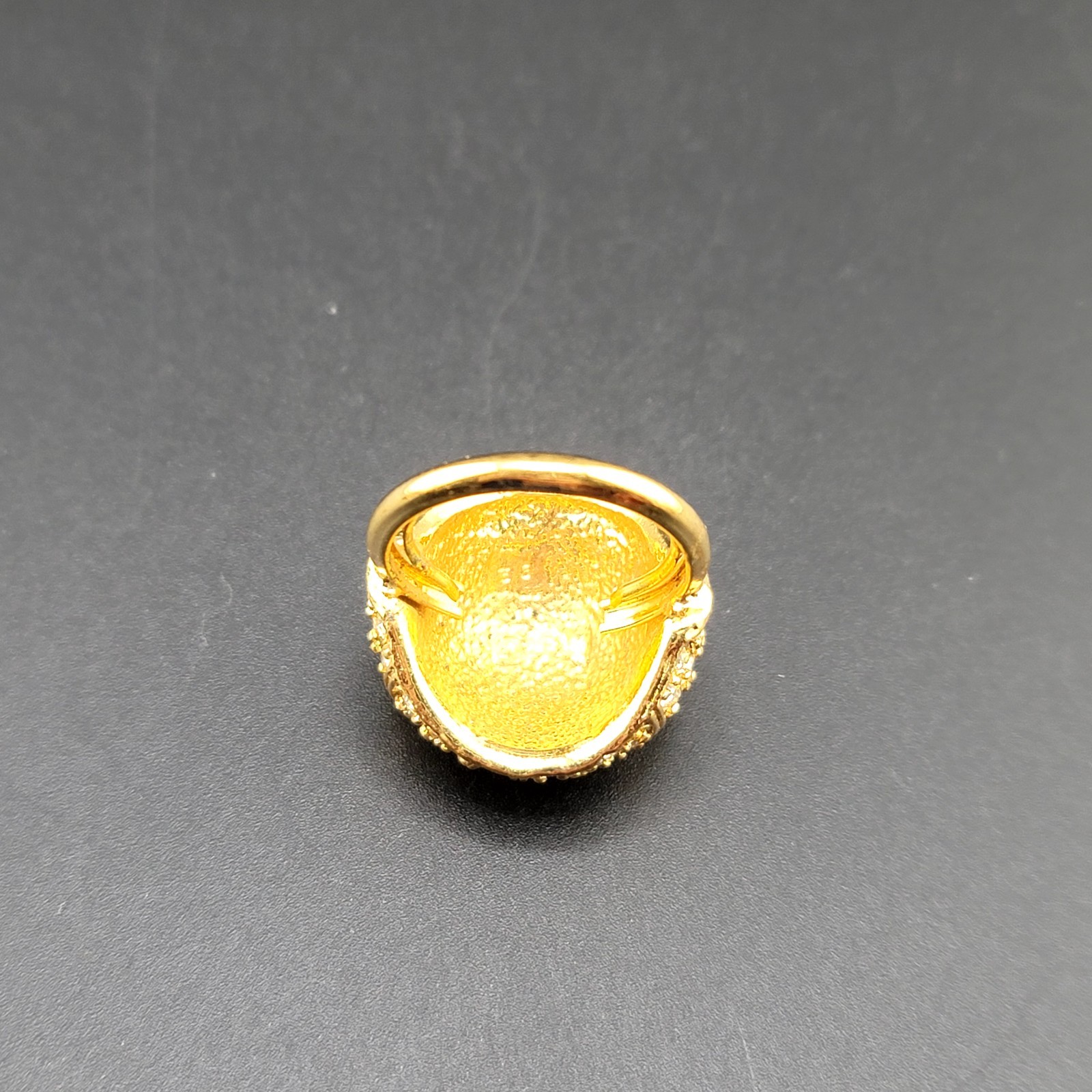 Vtg Sz 6 to 7.5 Ring Dome Honeycomb Cubic Zirconia Fashion Jewelry Size Bar
