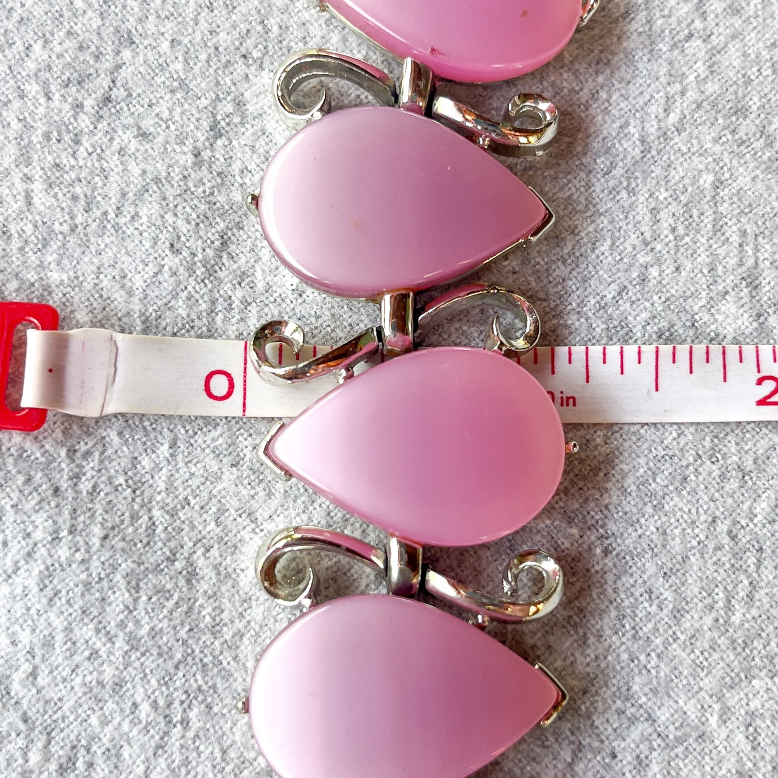 Vintage Pink Thermoset Bracelet Moonglow Atomic Mid Century Costume Jewelry