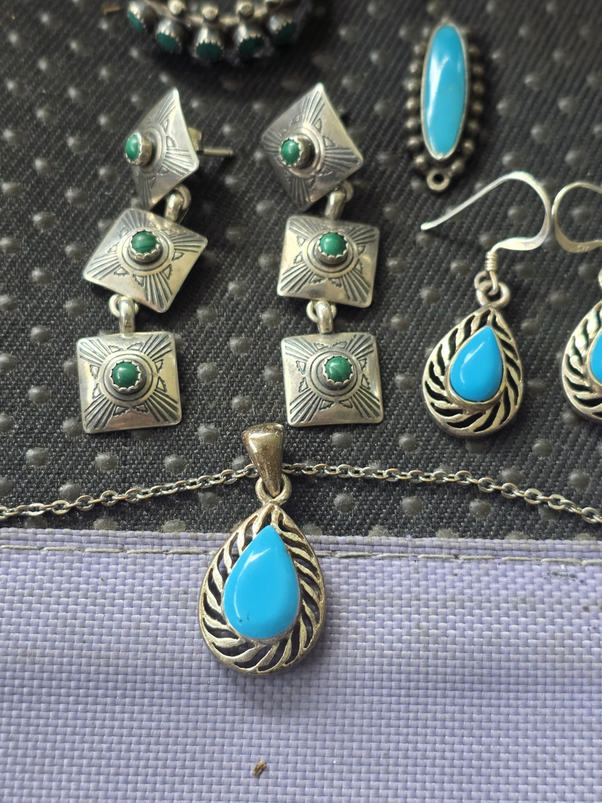 Vintage Sterling Silver Native American Style Jewelry Lot 4 Scrap Or Wear D3
