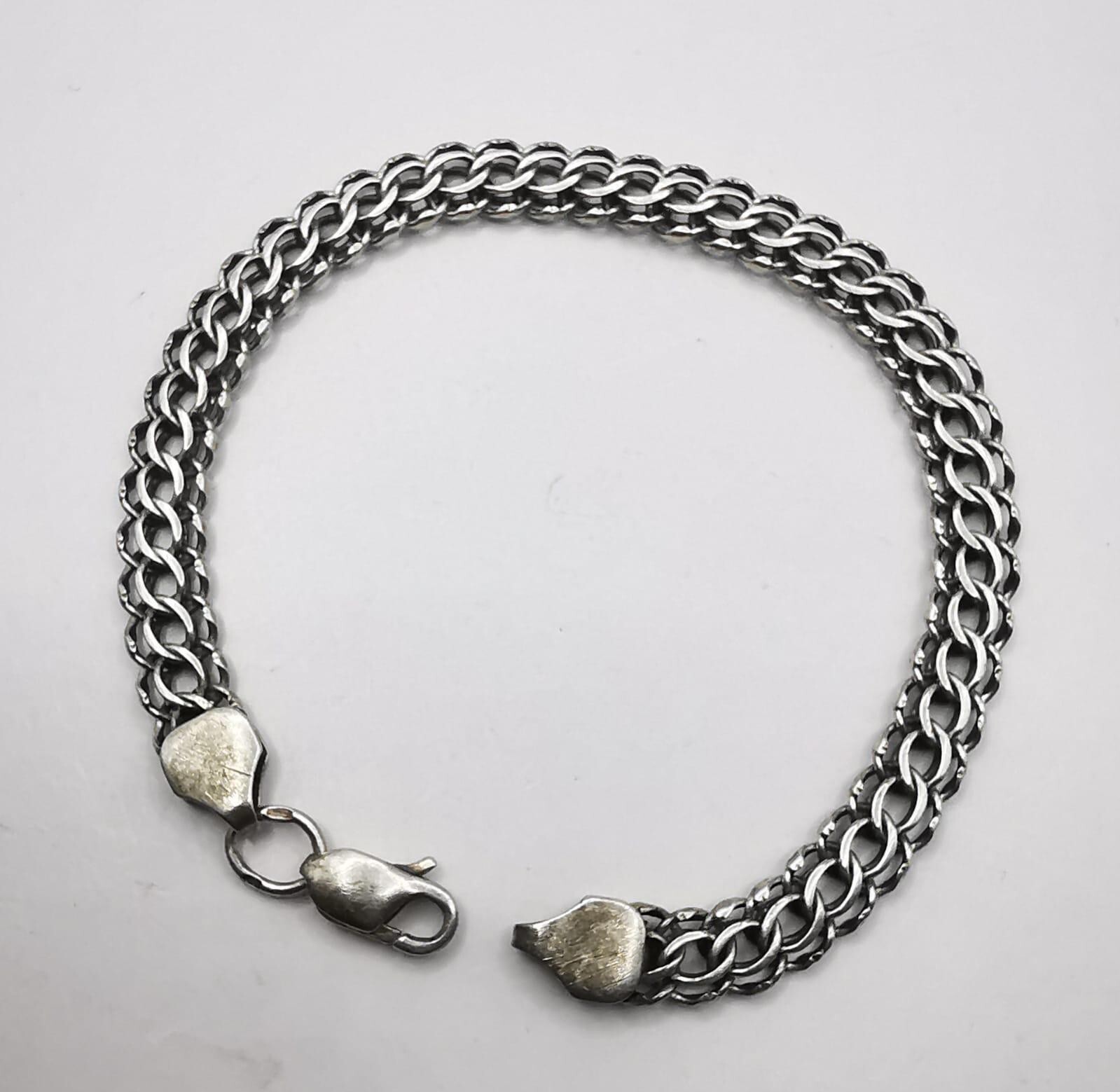 Vintage Bracelet 8.46″ Sterling Silver 925 Handmade 14.75g Unisex Adult