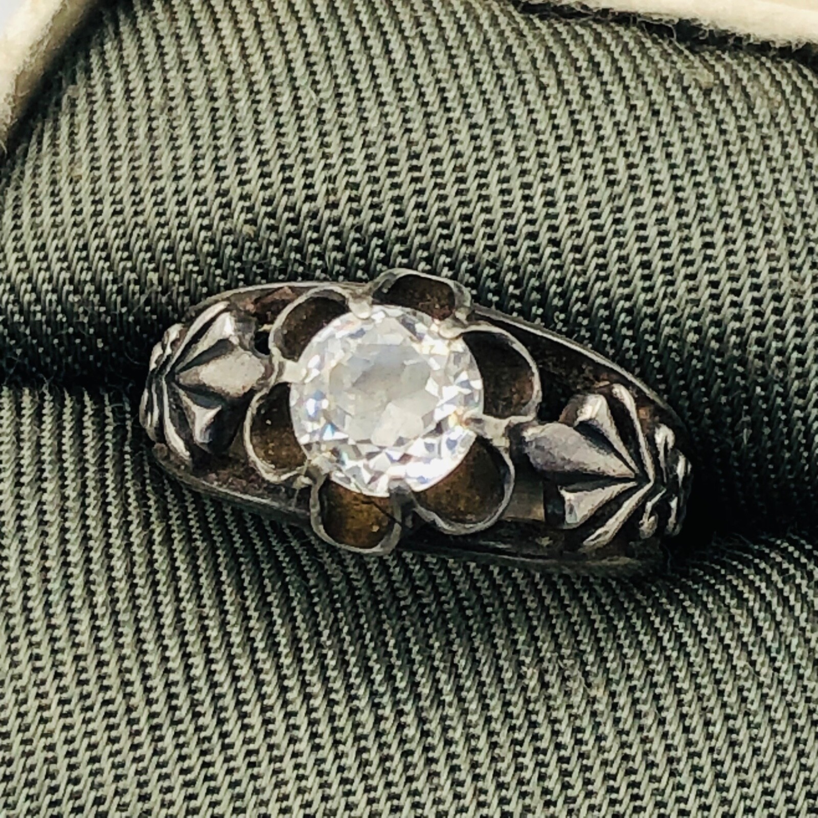 Soviet Engagement Ring Silver 875 Rock Crystal Size 5