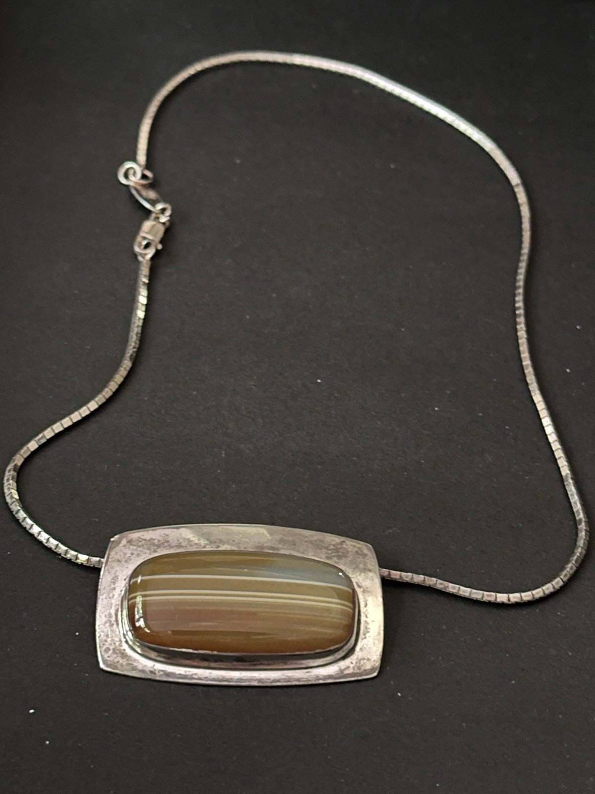 VTG PAOLO ROMEO Designer STERLING SILVER Snake Chain Necklace/Pendant 16″