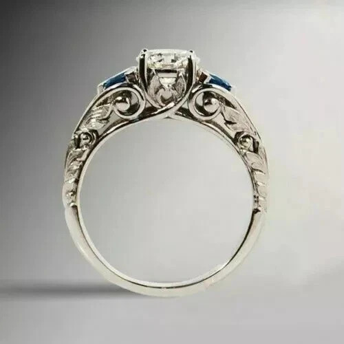 2Ct Art Deco Vintage Style Lab Created Diamond Wedding 14K White Gold FN Ring