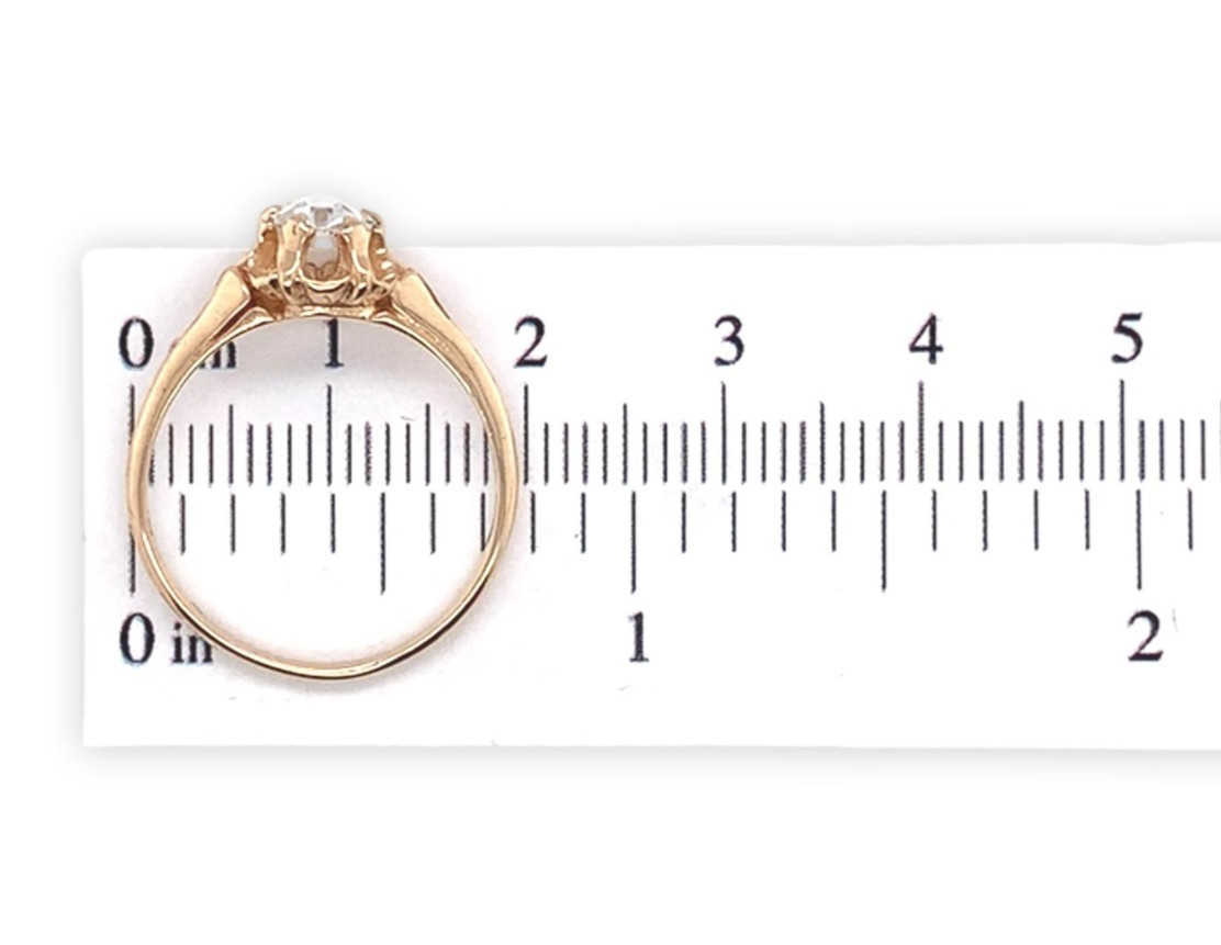 Victorian 14k Yellow Gold .37ct Rose Cut Genuine Natural Diamond Ring (#J7484)
