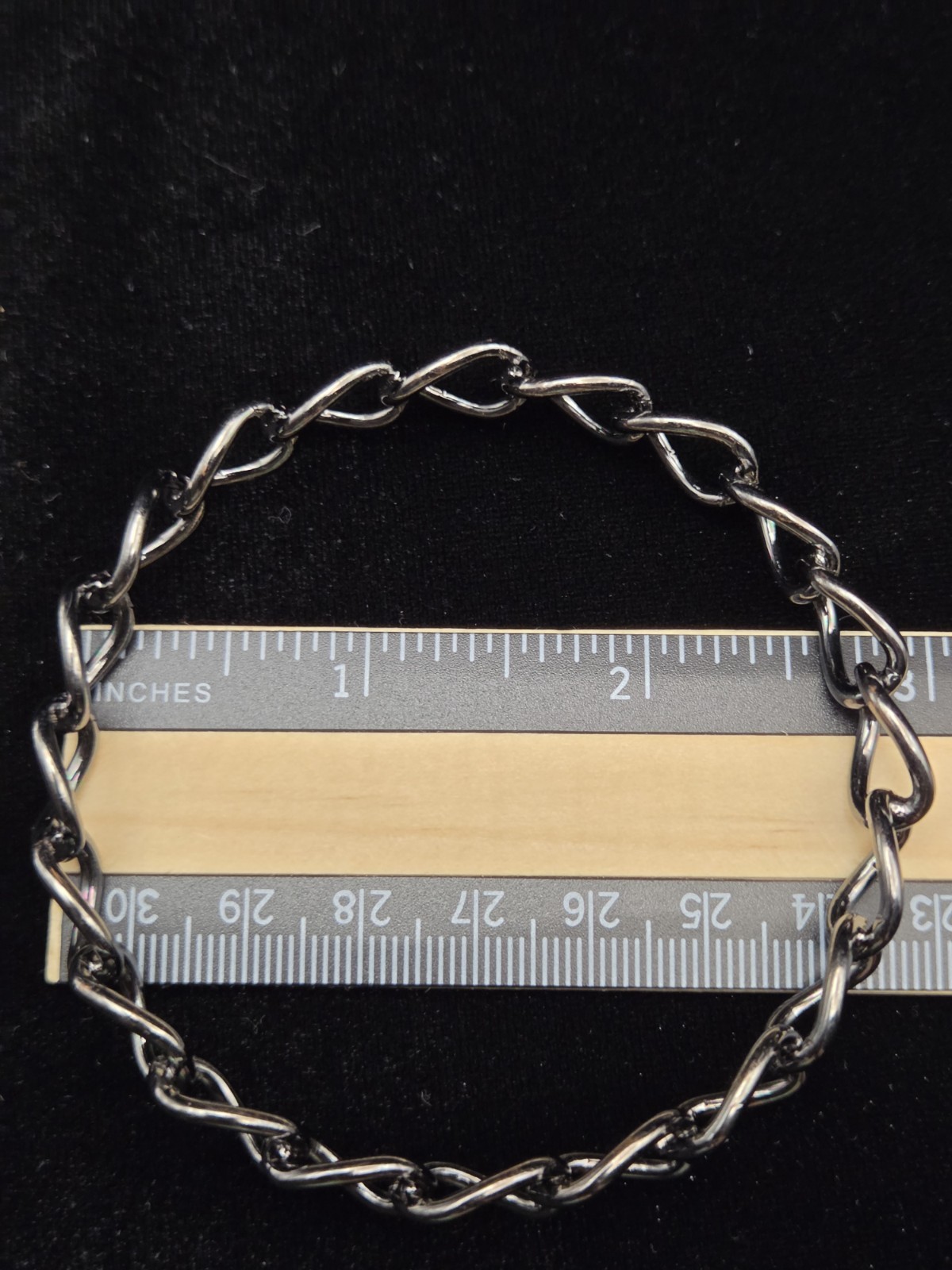Vintage Stainless Steel Chain Link Cuff Bracelet Silver Tone Heavy Punk