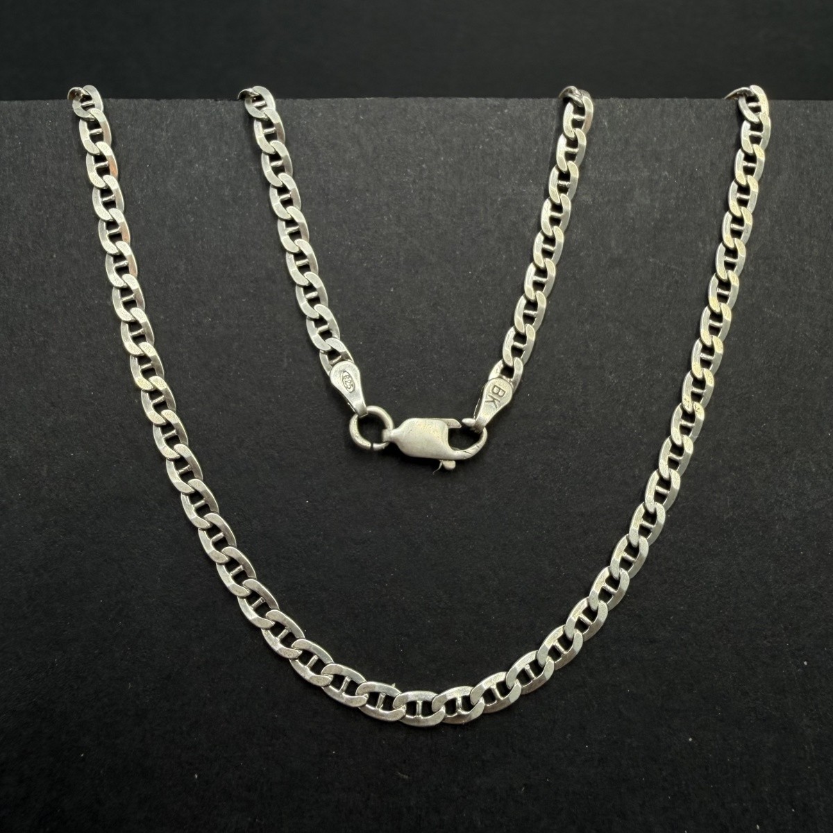 Vintage 925 Sterling Silver Mariner Chain Necklace Anchor Link Unisex 52cm