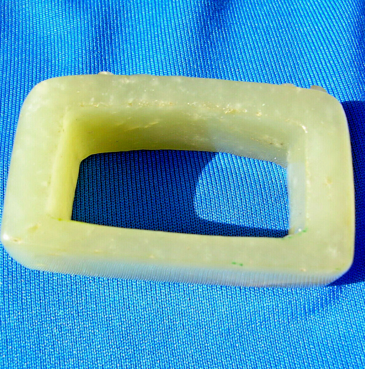 Original Art Deco Antique Old Green Gray Color JADE Sword Slide Guard Fitting