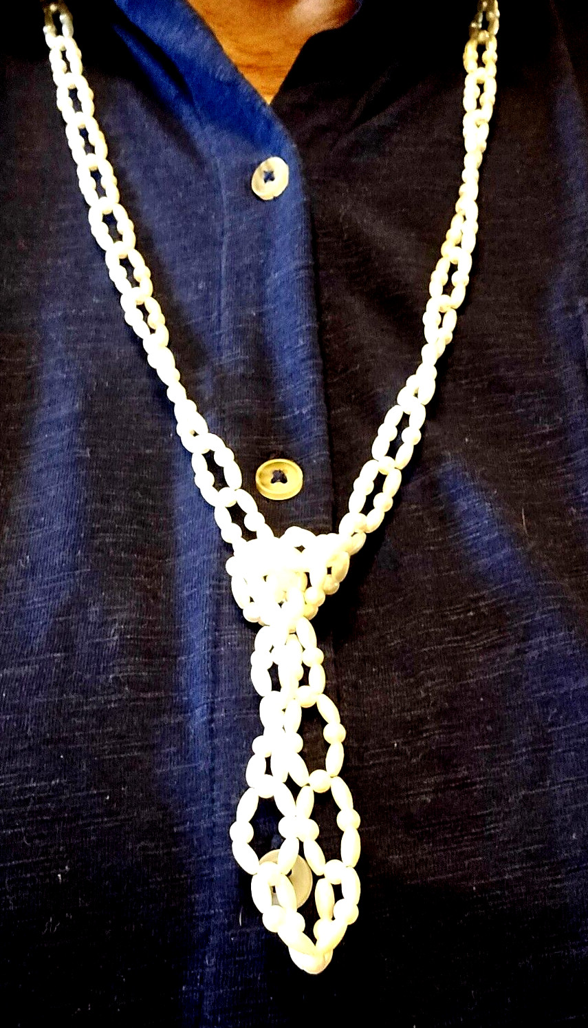 2 Vintage White Bead Necklaces