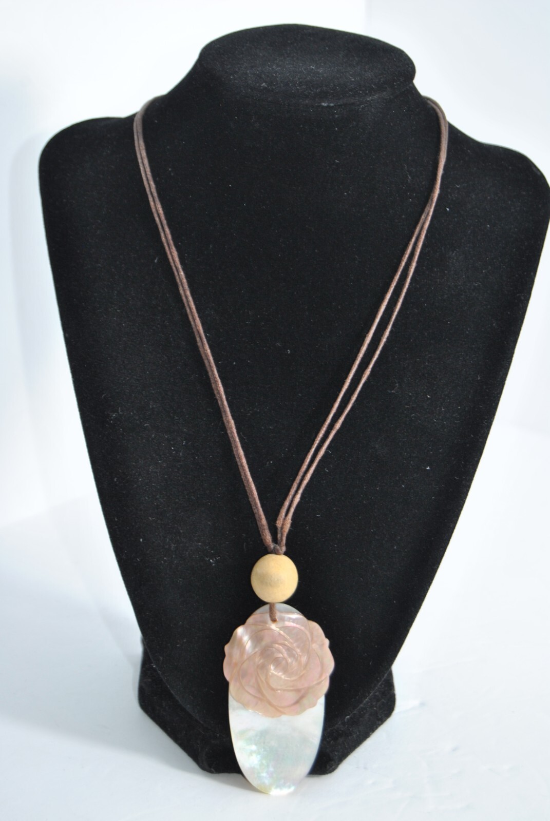 Vintage MOTHER OF PEARL Two Charm Necklace on Two Strand Robe 18 inch