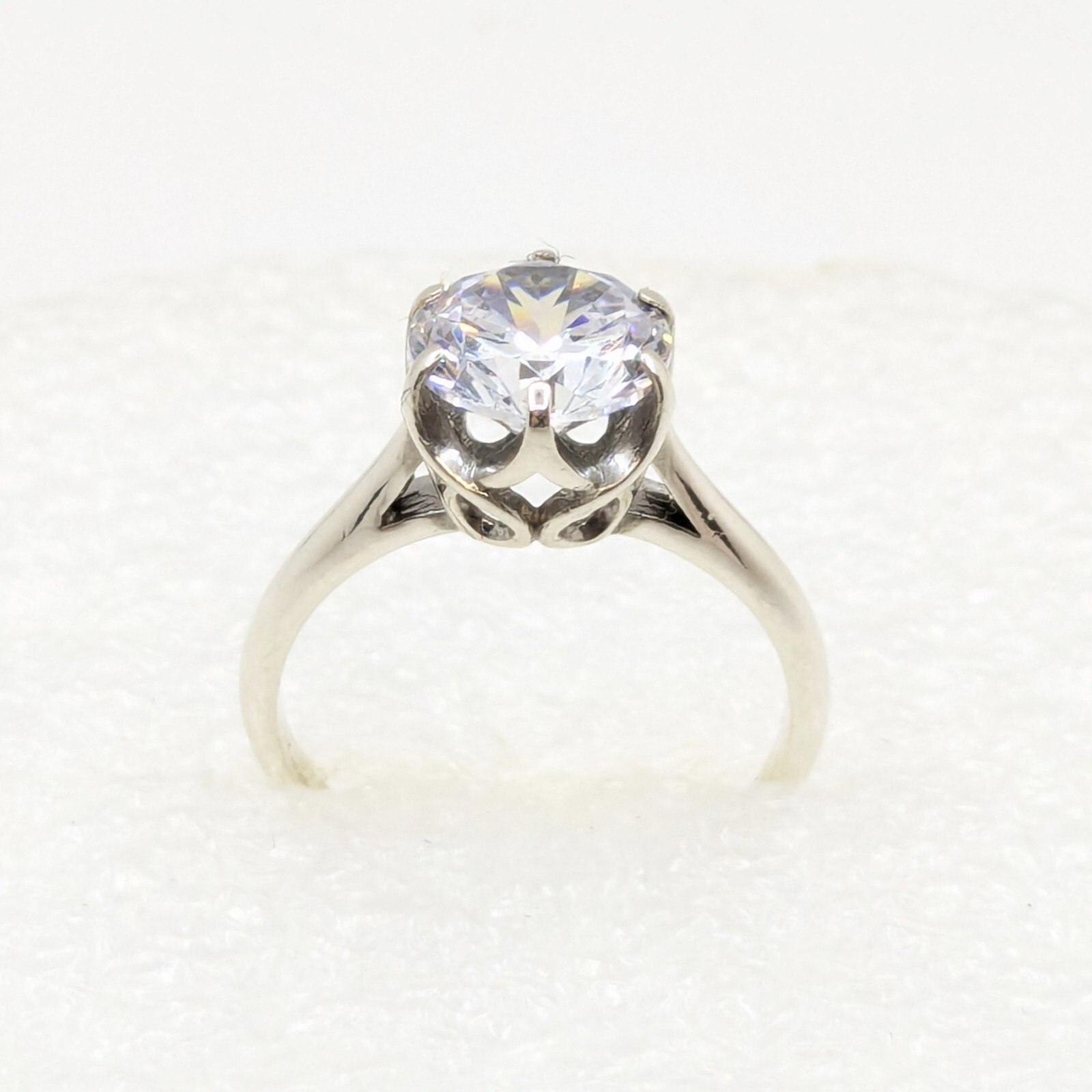 Vintage Luxury RING Silver 925 with Big Bright Stone -size: 6US (16.5mm) | #64