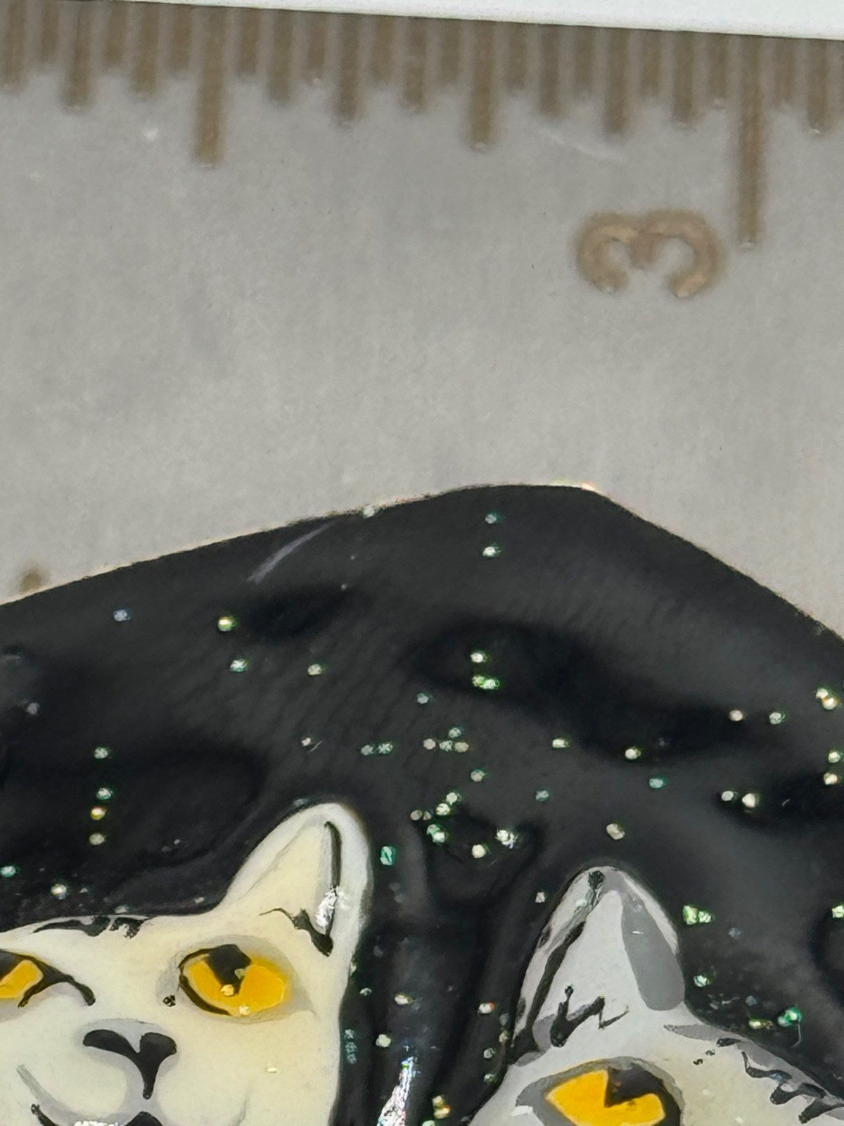 Lunch At The Ritz Cat Rhinestone Enamel Dangle Brooch