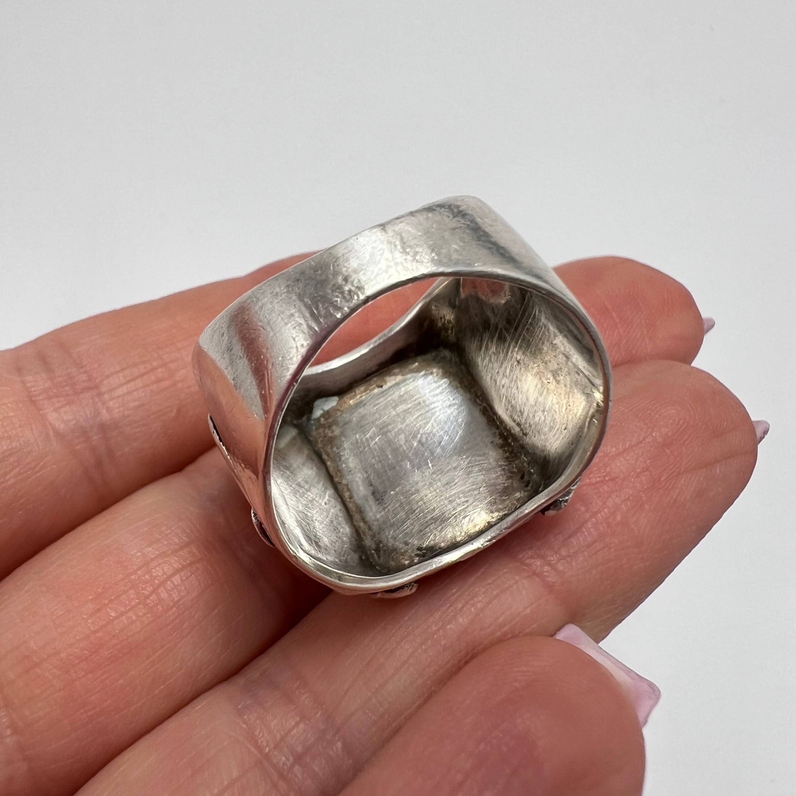 Vintage Massive Men’s Jewelry Ring 925 Sterling Silver Ornate Monogram Size 10.5