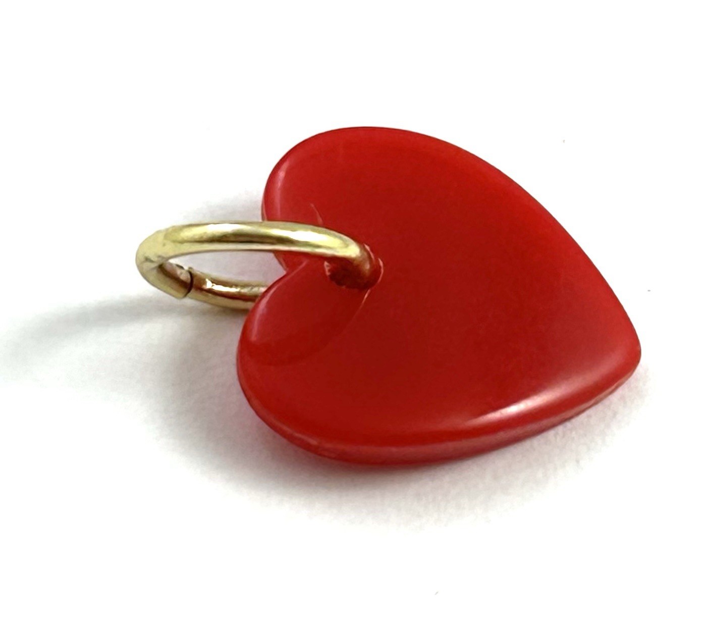 Vintage Heart Charm Tiny Necklace Pendant Vintage Jewelry Dainty Red Heart
