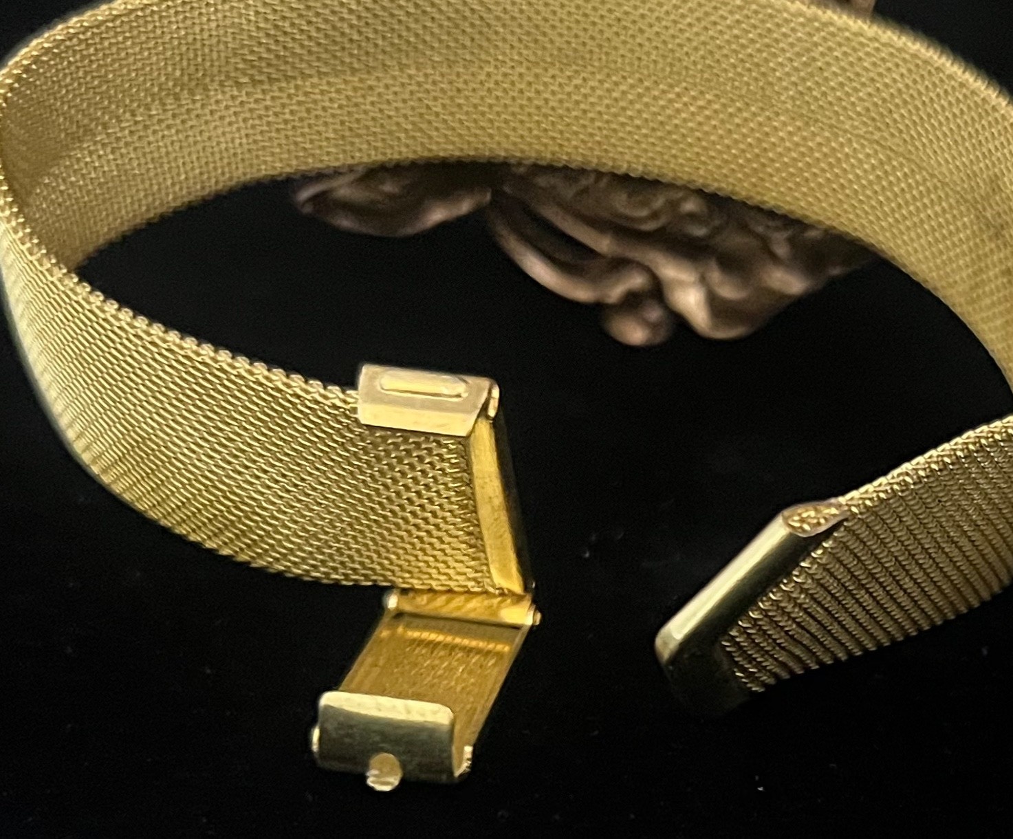 Art Nouveau Flower Bracelet Brass Calla Lily Mesh Cuff Art Nouveau Jewelry