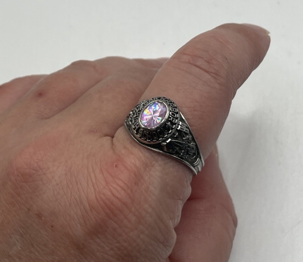 Balfour Celestrium 1984 Oak Harbor HS Class Ring Iridescent Stone Sz 9.5 Women’s