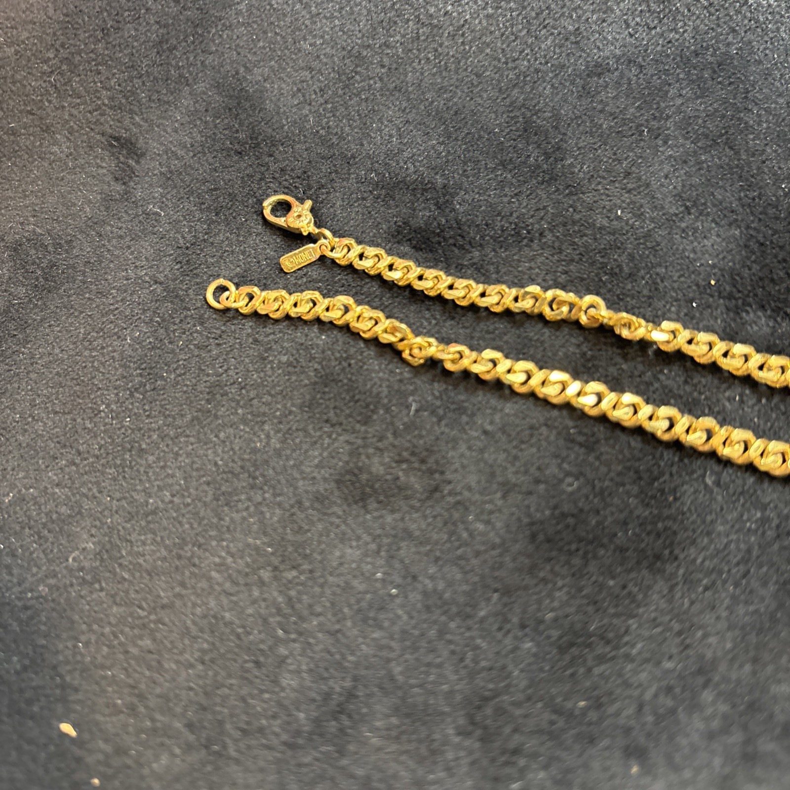 Monet Gold Tone Chain 35” Necklace Signed Very Good Used Free Ship