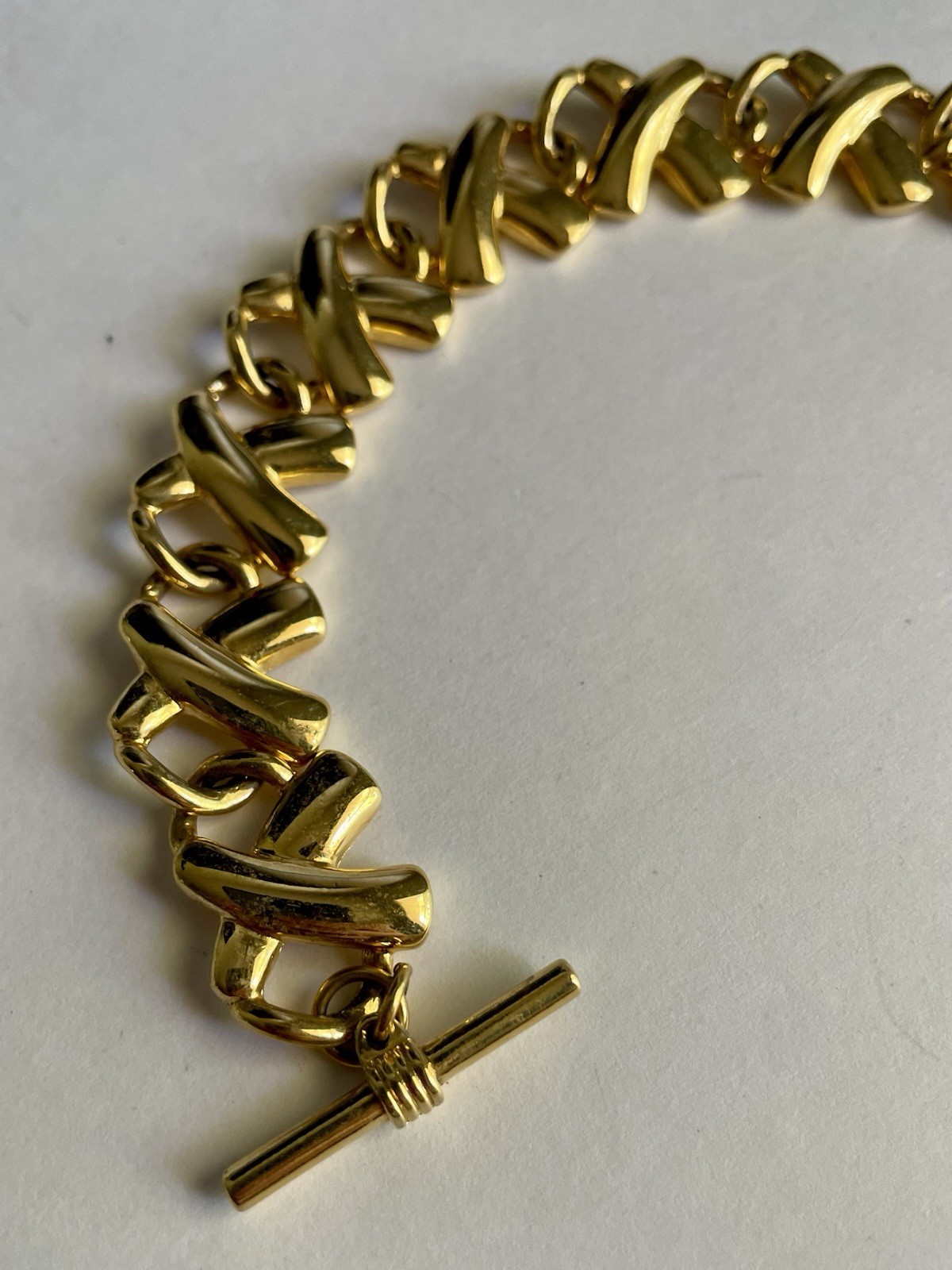 Vintage 1980s-1990s Anne Klein “Hugs and Kisses” XOXO Gold-tone Bracelet