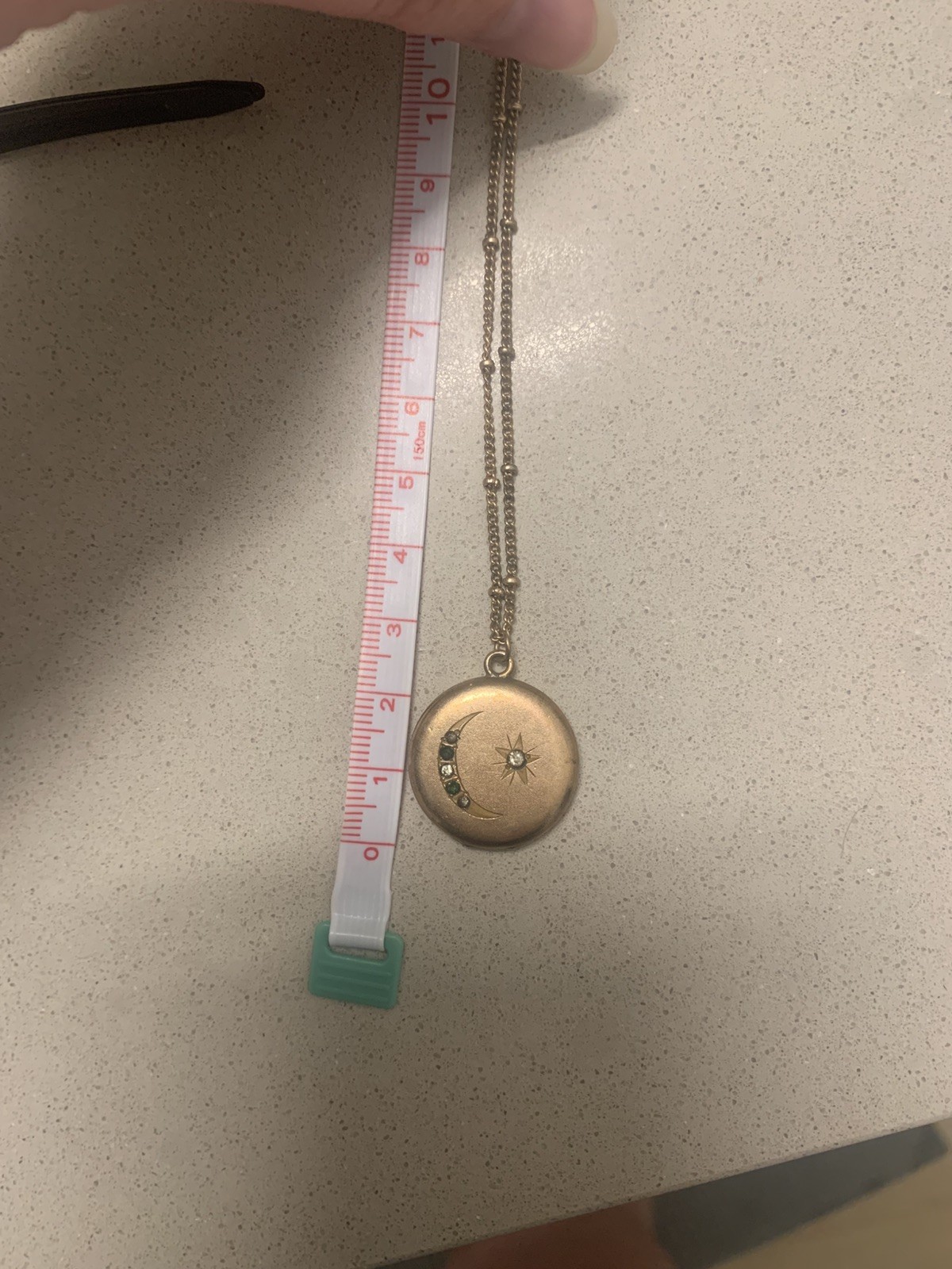 Vintage antique crescent moon locket