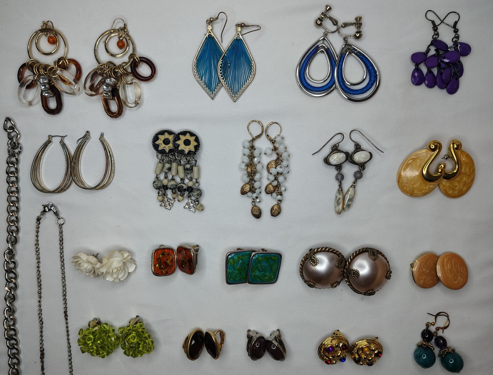 Costume Jewelry Large Assorted Colorful Lot Necklaces Bracelets Watches & More
