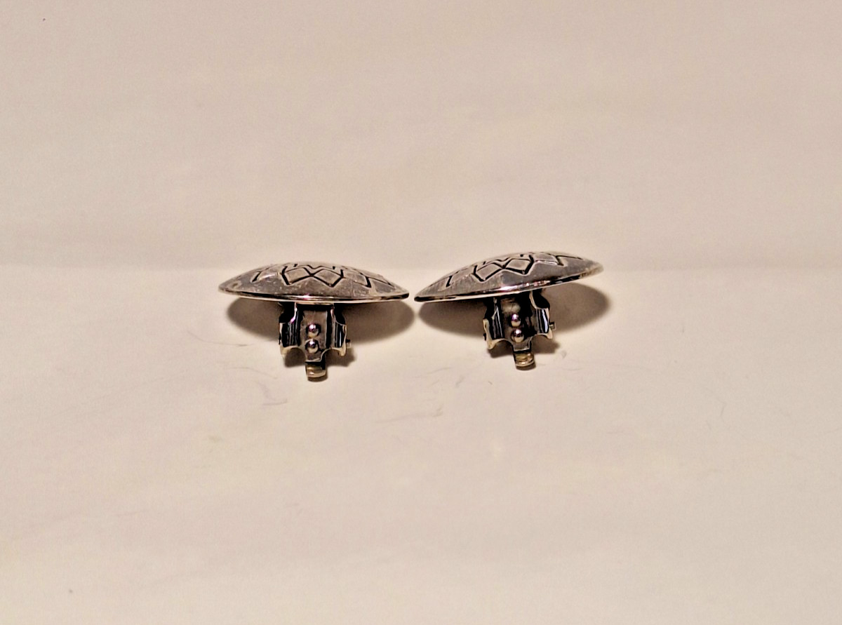 Vintage Van Horne Sterling Silver Starburst Clip-on Earrings