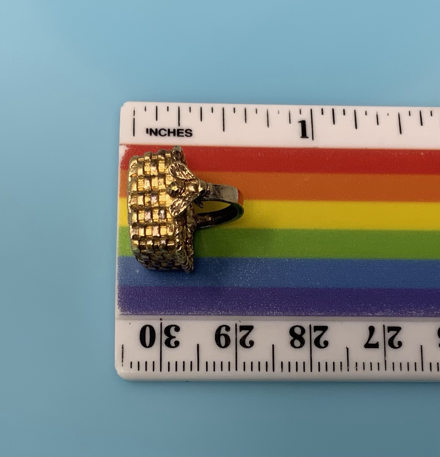 Sterling Silver Bee Basket Charm Pendant Gold Vermeil Brown County 4.6g