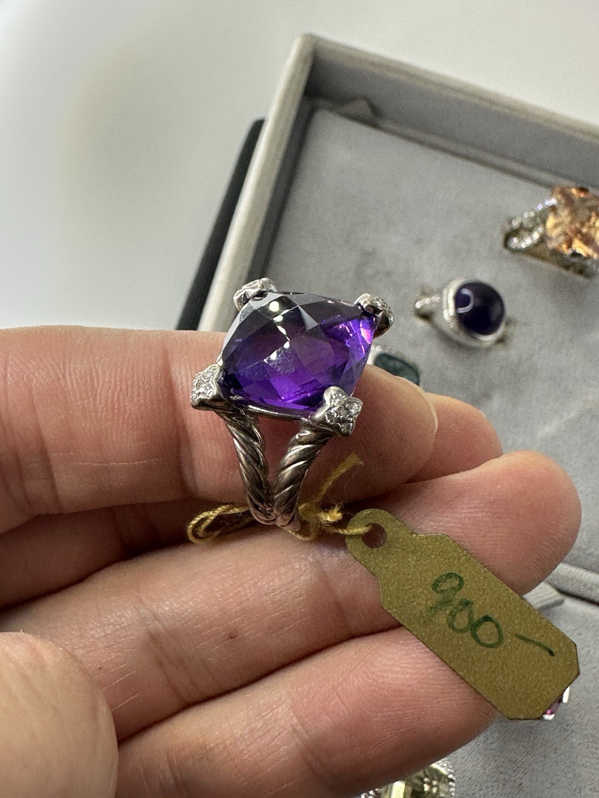 13 New Vintage Rings Resellers Mixed Lot- Various Gem Stones 925 Sterling Silver