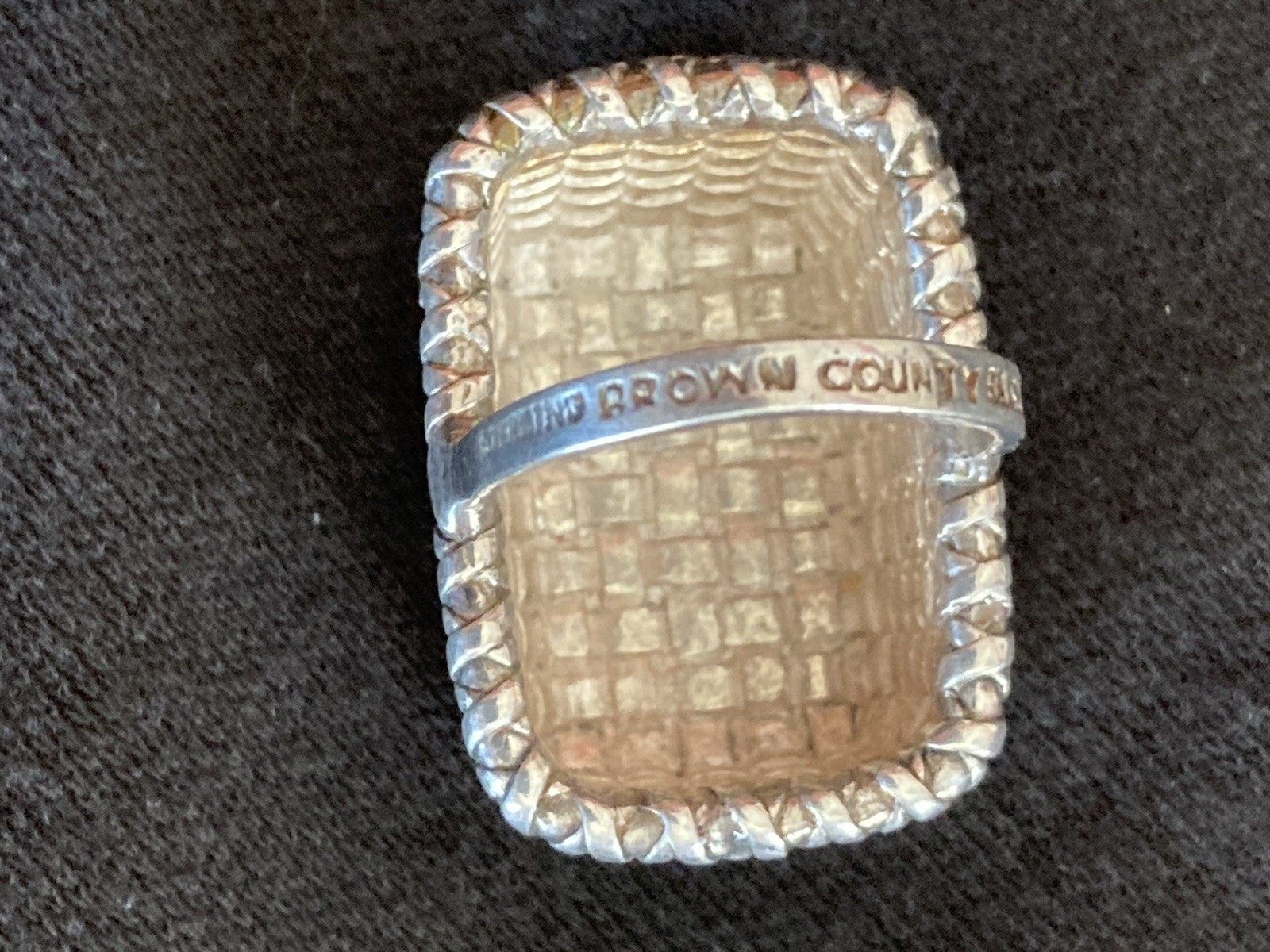 Vtg. FULL NAME HALLMARK BROWN COUNTY BASKET STERLING CHARM NOS RETIRED